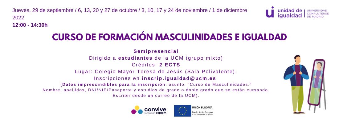 Nuevo Cuso de Formación "Masculinidades e Igualdad"